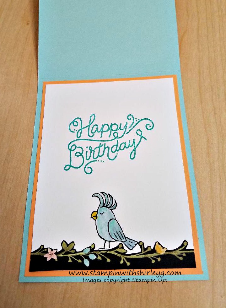 Belated Birthday Card – A Little Birdie Told Me – Stampin with Shirley G