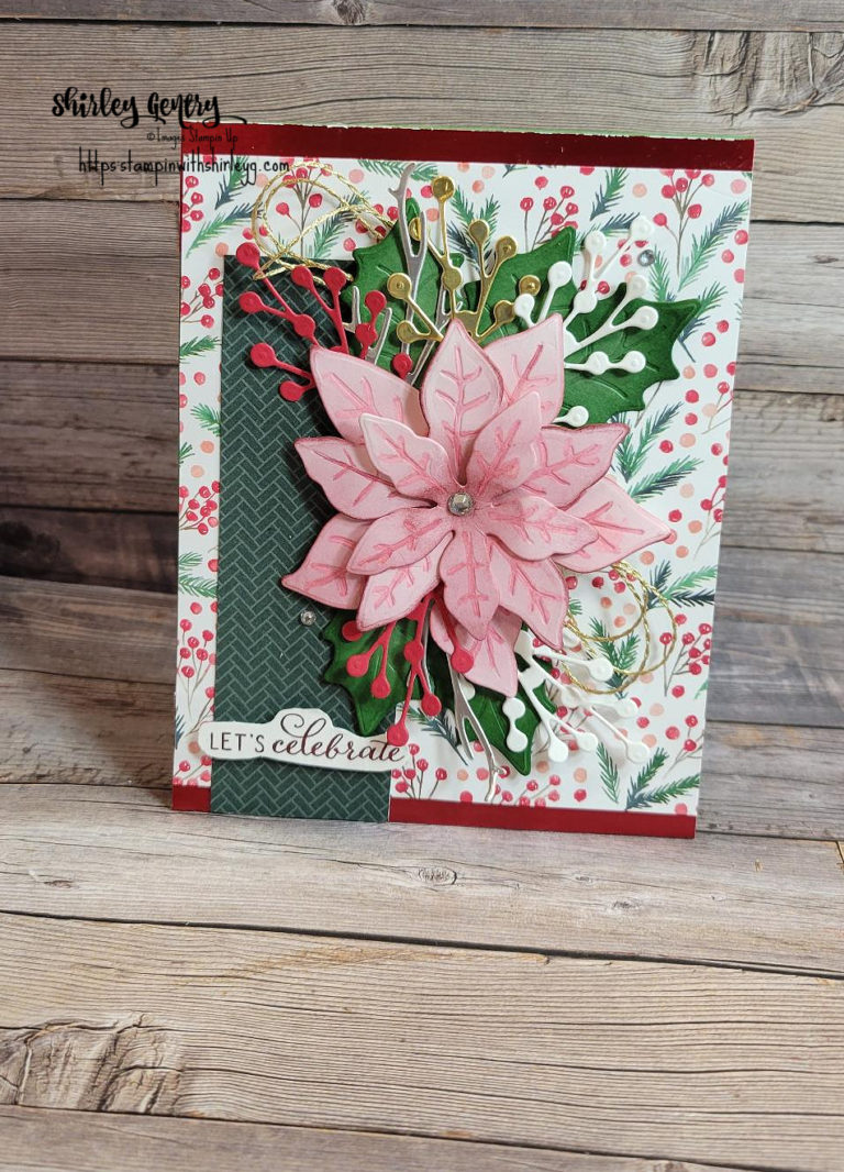 Stampin’ Up! Poinsettia Christmas Card – Stampin with Shirley G